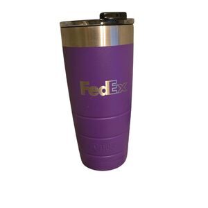 Bison Coolers Tumbler With Clear Lid Fed Ex Metal Cup Purple